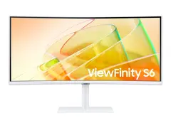 Samsung ViewFinity S6 S34C650TAU - S65TC Series LED-skjerm - kurvet - 34&quot; - 3440 x 1440 UWQHD @ 100 Hz - VA - 350 cd/m&#178; - 3000:1 - HDR10 - 5 ms - 2x Thunderbolt 4, HDMI, DisplayPort - h&#248;yttalere - varm hvit