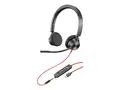 Poly Blackwire 3325 - Blackwire 3300 series hodesett - on-ear - kablet - 3,5 mm jakk, USB-C - svart