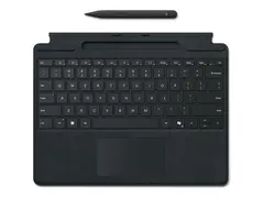 Microsoft Surface Pro Keyboard for Business Tastatur - with pen storage - med styreplate, akselerometer - bakbelysning - QWERTY - Italiensk - svart - med Slim Pen - for Surface Pro 10 for Business, Pro 8 for Business, Pro 9 for Business, Pro X