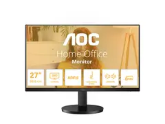 AOC U27B3AF - LED-skjerm - 27&quot; 3840 x 2160 4K UHD (2160p) @ 60 Hz - IPS - 350 cd/m&#178; - 1000:1 - HDR10 - 4 ms - 2xHDMI, DisplayPort - h&#248;yttalere - svart