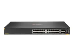 HPE Aruba 6200F 24G Class4 PoE 4SFP+ 370W Switch Switch - Max. Stacking Distance 10 km - L3 - Styrt - 24 x 10/100/1000 (PoE+) + 4 x 1 Gigabit / 10 Gigabit SFP+ (opplink) - rackmonterbar - PoE+ (370 W) - BTO