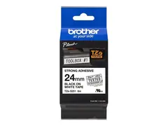 Brother TZe-S251 - Ekstra sterk adhesiv svart p&#229; hvitt - Rull (2,4 cm x 8 m) 1 kassett(er) laminert teip - for Brother PT-D600; P-Touch PT-3600, D800, E550, E800, P750, P900, P950; P-Touch EDGE PT-P750