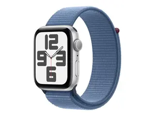 Apple Watch SE (GPS) - 2. generasjon 44 mm - s&#248;lvaluminium - smartklokke med sportssl&#248;yfe - vevet nylon - winter blue - h&#229;ndleddst&#248;rrelse: 145-220 mm - 32 GB - Wi-Fi, Bluetooth - 32.9 g