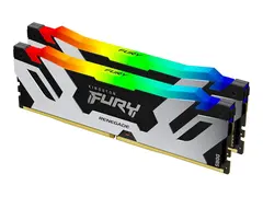 Kingston FURY Renegade RGB - DDR5 sett - 96 GB: 2 x 48 GB - DIMM 288-pin - 6400 MHz / PC5-51200 - CL32 - 1.4 V - ikke-bufret - on-die ECC - svart og s&#248;lv