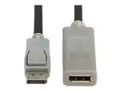 Eaton Tripp Lite Series DisplayPort Extension Cable with Active Repeater and Latching Connector (M/F), 4K 60 Hz, HDR, 4:4:4, HDCP 2.2, 10 ft. (3.1 m), TAA DisplayPort-kabel - TAA-samsvar - DisplayPort (hann) til DisplayPort (hunn) - DisplayPort 1.2 - 3.1 m - passiv, 4K 60Hz st&#248;tte, aktiv forsterker, gullbelagte kontakter - gr&#229;, svart