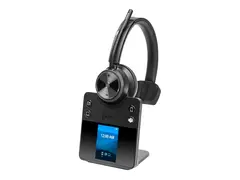 Poly Savi 7410 OFFICE - Savi 7400 series hodesett - on-ear - DECT / Bluetooth - tr&#229;dl&#248;s - svart - Certified for Microsoft Teams