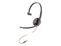 Poly Blackwire 3215 - Hodesett - on-ear - kablet 3,5 mm jakk - svart - Certified for Skype for Business, Optimert for UC, Avaya Certified, Cisco Jabber Certified