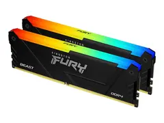 Kingston FURY Beast RGB - DDR4 sett - 64 GB: 2 x 32 GB - DIMM 288-pin - 3200 MHz / PC4-25600 - ikke-bufret