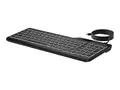 HP 405 - Tastatur - muletienhet - 65% - compact bakbelysning - USB - QWERTY - Internasjonal engelsk / kanadisk fransk - svart