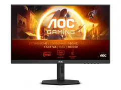 AOC Gaming Q27G4XN - G4 Series LED-skjerm - gaming - 27&quot; - 2560 x 1440 QHD @ 180 Hz - Fast VA - 300 cd/m&#178; - 5000:1 - HDR10 - 0.5 ms - 2xHDMI, DisplayPort - svart, gr&#229;