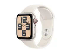 Apple Watch SE (GPS + Cellular) - 2. generasjon 40 mm - stjernelysaluminium - smartklokke med sportsb&#229;nd - fluorelastomer - stjernelys - b&#229;ndbredde: S/M - 32 GB - LTE, Wi-Fi 4, Bluetooth - 4G - 27.8 g