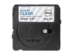 Brother BTAG-133 - Bl&#229;tt p&#229; klart Rull (1,2 cm x 4 m) 1 kassett(er) hengeboks - merketape - for P-Touch PT-N10, PT-N20, PT-N25BT