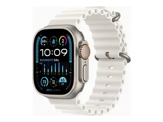 Apple Watch Ultra 2 - 49 mm - titan - smartklokke med Havb&#229;nd fluorelastomer - hvit - h&#229;ndleddst&#248;rrelse: 130-200 mm - 64 GB - LTE, Wi-Fi, Bluetooth, UWB - 4G - 61.4 g