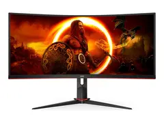 AOC Gaming CU34G2XP/BK - LED-skjerm - gaming kurvet - 34&quot; - 3440 x 1440 WQHD @ 180 Hz - VA - 4000:1 - DisplayHDR 400 - 1 ms - 2xHDMI, 2xDisplayPort - svart