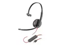 Poly Blackwire 3210 - 3200 Series - hodesett on-ear - kablet - USB-C - svart - Skype Certified, Cisco Jabber Certified, Avaya Certified