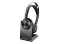 Poly Voyager Focus 2 - Hodesett - on-ear Bluetooth - tr&#229;dl&#248;s, kablet - aktiv st&#248;ydemping - USB-C via Bluetooth-adapter - svart