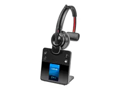 Poly Savi 8410 Office - Savi 8400 series hodesett - on-ear - DECT / Bluetooth - tr&#229;dl&#248;s - svart - Certified for Microsoft Teams