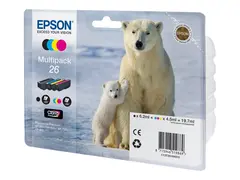 Epson 26 Multipack - 4-pack - svart, gul, cyan, magenta original - blekkpatron - for Expression Premium XP-510, 520, 600, 605, 610, 615, 620, 625, 700, 710, 720, 800, 810, 820