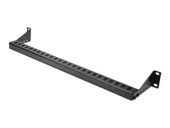 StarTech.com 1U Rack Mountable Cable Lacing Bar w/Adjustable Depth, Cable Support Guide For Organized 19&quot; Racks/Cabinets, Horizontal Cable Guide For Patch Panels/Switches/PDUs Gitterstav for rackkabelstyring (horisontal) - svart - 1U - 19&quot;