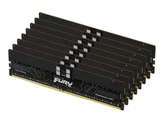 Kingston FURY Renegade Pro - DDR5 - sett 128 GB: 8 x 16 GB - DIMM 288-pin - 6400 MHz / PC5-51200 - CL32 - 1.4 V - registrert - ECC - svart