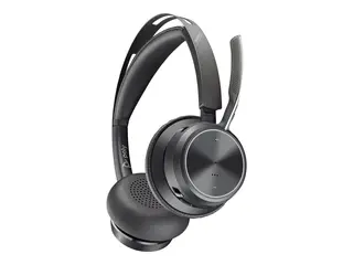 Poly Voyager Focus 2 - Hodesett on-ear - Bluetooth - tr&#229;dl&#248;s - aktiv st&#248;ydemping - USB-C via Bluetooth-adapter - svart - Zoom Certified