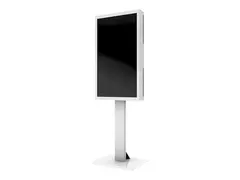 HI-ND Floorstand Glass - Stativ - justerbar for LED-panel for digitalsignatur - hvit - skjermst&#248;rrelse: 43&quot; - plassering p&#229; gulv