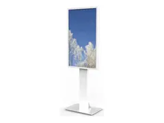 HI-ND Floorstand Glass - Stativ for LED-panel for digitalsignatur - med hus - hvit - skjermst&#248;rrelse: 75&quot; - plassering p&#229; gulv