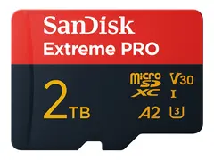 SanDisk Extreme Pro - Flashminnekort (SD-adapter inkludert) 2 TB - A2 / Video Class V30 / UHS-I U3 - microSDXC UHS-I