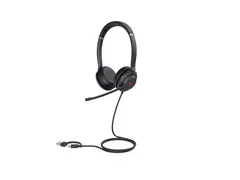 Yealink UH37 Dual - Hodesett - on-ear kablet - USB - lydisolerende - svart - Certified for Microsoft Teams