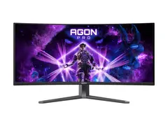 AOC AGON PRO AG346UCD - OLED-skjerm gaming - kurvet - 34&quot; - 3440 x 1440 @ 175 Hz - 15000000:1 - DisplayHDR 400 True Black - 0.03 ms - 2xHDMI, DisplayPort - h&#248;yttalere - m&#248;rk gr&#229;