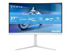 Philips Evnia 5000 27M2C5201L - LED-skjerm gaming - kurvet - 27&quot; - 1920 x 1080 Full HD (1080p) @ 180 Hz - Fast VA - 3000:1 - HDR10 - 0.5 ms - 2xHDMI, DisplayPort - hvit