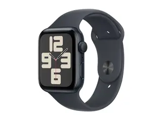 Apple Watch SE (GPS) - 2. generasjon - 44 mm midnattsaluminium - smartklokke med sportsb&#229;nd - fluorelastomer - midnatt - b&#229;ndbredde: M/L - 32 GB - Wi-Fi 4, Bluetooth - 32.9 g