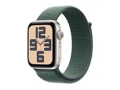 Apple Watch SE (GPS) - 2. generasjon - 44 mm stjernelysaluminium - smartklokke med sportssl&#248;yfe - myk dobbeltlagsnylon - innsj&#248; gr&#248;nn - h&#229;ndleddst&#248;rrelse: 130-200 mm - 32 GB - Wi-Fi 4, Bluetooth - 32.9 g