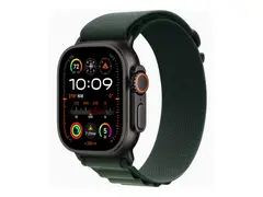 Apple Watch Ultra 2 - 49 mm - svart titan smartklokke med Alpine Loop - tekstil - m&#248;rkegr&#248;nn - b&#229;ndbredde: M - 64 GB - LTE, Wi-Fi 4, UWB, Bluetooth - 4G - 61.8 g