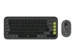 Logitech POP Icon Combo - Tastatur- og mussett tr&#229;dl&#248;s - Bluetooth LE - QWERTY - Nordisk (dansk/finsk/norsk/svensk) - grafitt, gr&#248;nn