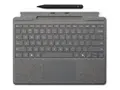 Microsoft Surface Pro Keyboard Tastatur - med styrepute, akselerometer, lagrings- og ladebakke for Surface Slim Pen 2 - QWERTY - Nordisk - platina - med Slim Pen 2 - for Surface Pro 10, Pro 11, Pro 8, Pro 9, Pro Copilot+ PC, Pro Copilot+ PC for Business