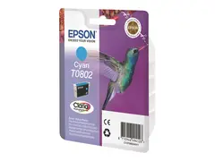 Epson T0802 - 7.4 ml - cyan - original - blister blekkpatron - for Stylus Photo P50, PX650, PX660, PX700, PX710, PX720, PX730, PX800, PX810, PX820, PX830