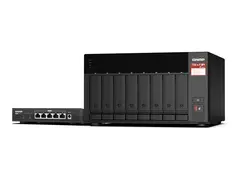 QNAP TS-873A - NAS-server - 8 br&#248;nner SATA 6Gb/s - RAID JBOD, RAID 0, 1, 10, 50, 60, 5, 6 - RAM 8 GB - 2.5 Gigabit Ethernet - iSCSI st&#248;tte - med QSW-1105-5T-bryter