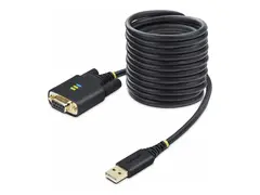 StarTech.com 10ft (3m) USB to Null Modem Serial Adapter Cable, Interchangeable DB9 Screws/Nuts, COM Retention, USB-A to RS232, FTDI, Level-4 ESD Protection, Windows/macOS/ChromeOS/Linux Rugged TPE Construction (1P10FFCN-USB-SERIAL) - USB / seriell-kabel - USB (hann) til DB-9 (hann) - 3 m - svart