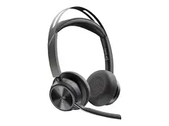 Poly Voyager Focus 2 - Hodesett on-ear - Bluetooth - tr&#229;dl&#248;s - aktiv st&#248;ydemping - USB-C via Bluetooth-adapter - svart - Certified for Microsoft Teams, Zoom Certified