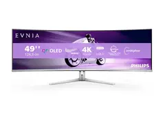 Philips Evnia 8000 49M2C8900L - OLED-skjerm gaming - kurvet - 49&quot; (48.9&quot; synlig) - 5120 x 1440 Dual Quad HD @ 144 Hz - 1000 cd/m&#178; - 1000000:1 - DisplayHDR 400 True Black - 0.03 ms - 2xHDMI, DisplayPort, USB-C - h&#248;yttalere med sub-bass - hvit