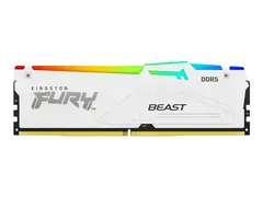 Kingston FURY Beast RGB - DDR5 - modul - 16 GB DIMM 288-pin - 6000 MHz / PC5-48000 - CL36 - 1.35 V - ikke-bufret - on-die ECC - hvit