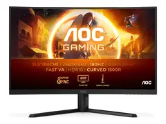 AOC Gaming CQ32G4VE - G4 Series - LED-skjerm gaming - kurvet - 32&quot; (31.5&quot; synlig) - 2560 x 1440 QHD @ 180 Hz - Fast VA - 300 cd/m&#178; - 3500:1 - HDR10 - 0.5 ms - 2xHDMI, DisplayPort - svart, gr&#229;