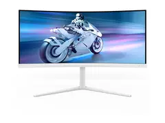 Philips Evnia 5000 34M2C5501A - LED-skjerm gaming - kurvet - 34&quot; - 3440 x 1400 WQHD @ 180 Hz - Fast VA - 300 cd/m&#178; - 4000:1 - DisplayHDR 400 - 0.5 ms - 2xHDMI, DisplayPort - h&#248;yttalere - hvit