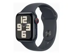 Apple Watch SE (GPS + Cellular) 2. generasjon - 40 mm - midnattsaluminium - smartklokke med sportsb&#229;nd - fluorelastomer - midnatt - b&#229;ndbredde: S/M - 32 GB - LTE, Wi-Fi 4, Bluetooth - 4G - 27.8 g