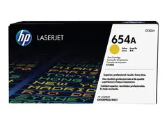 HP 654A - Gul - original - LaserJet - tonerpatron (CF332A) for Color LaserJet Enterprise M651dn, M651n, M651xh; Color LaserJet Managed M651dnm, M651xhm