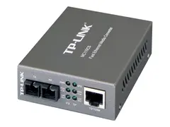 TP-Link MC110CS - Fibermedieomformer 100Mb LAN - 10Base-T, 100Base-FX, 100Base-TX - RJ-45 / SC-enkeltmodus - opp til 20 km - 1310 nm