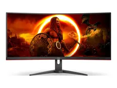 AOC Gaming CU34G2XE/BK - LED-skjerm gaming - kurvet - 34&quot; - 3440 x 1440 WQHD @ 144 Hz - VA - 4000:1 - HDR10 - 1 ms - HDMI, DisplayPort - svart, r&#248;d