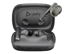 Poly Voyager Free 60 UC - True wireless-hodetelefoner med mikrofon i &#248;ret - Bluetooth - aktiv st&#248;ydemping - USB-C via Bluetooth-adapter - karbon sort - Zoom Certified