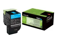 Lexmark 702C - Cyan - original tonerpatron LCCP, LRP - for Lexmark CS310dn, CS310n, CS410dn, CS410dtn, CS410n, CS510de, CS510dte